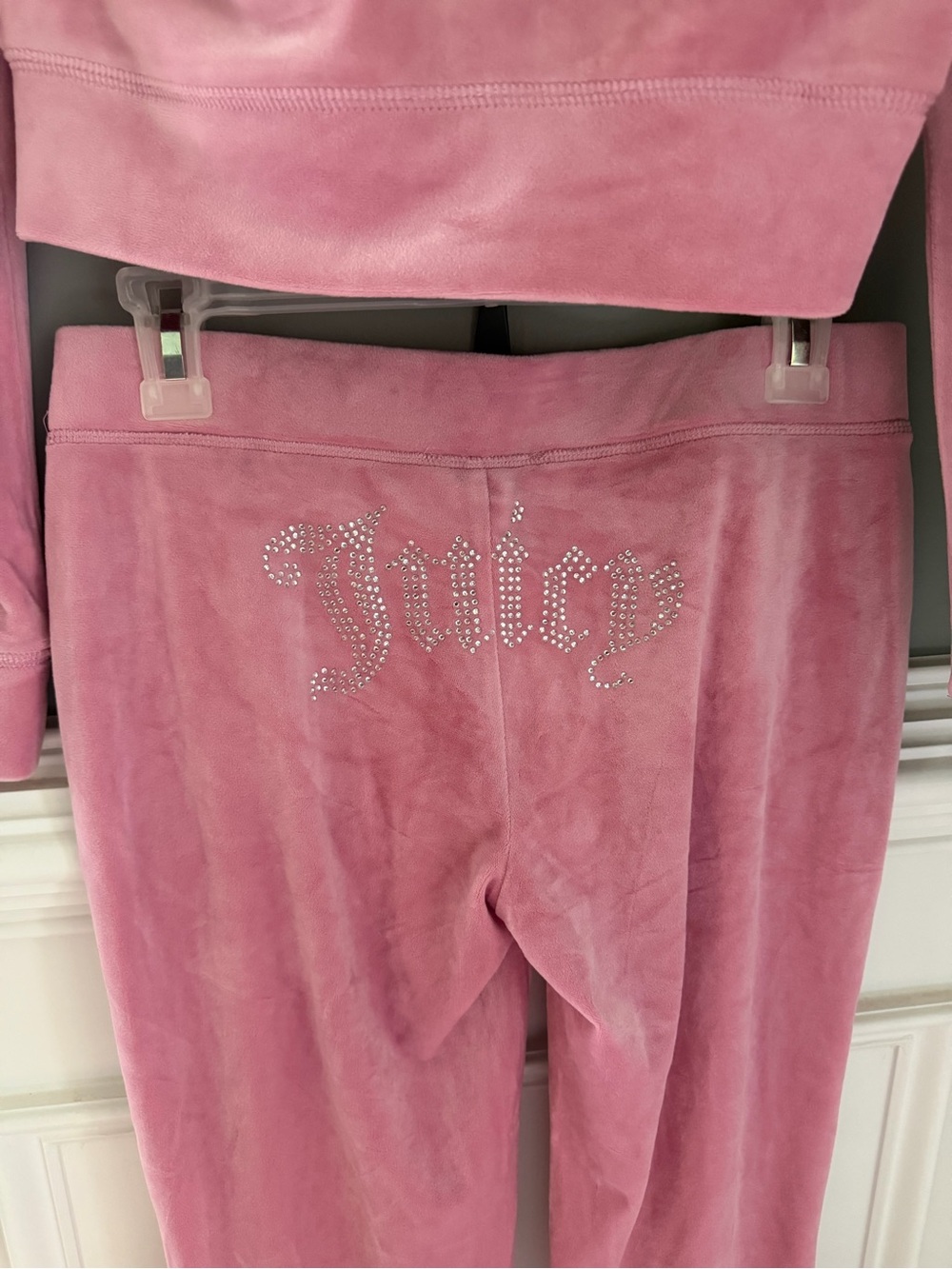 Juicy Couture OG Luxe Pink Velour Rhinestone Logo Tracksuit Set - Picture 5 of 12
